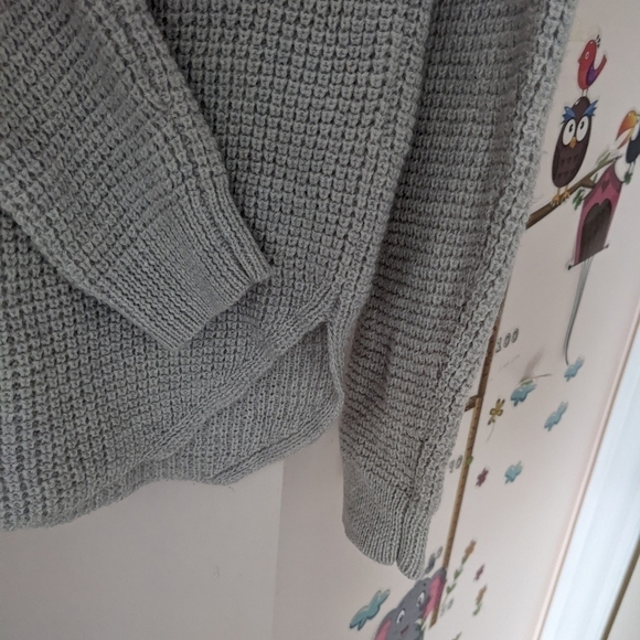 Wilfred Free Wolter Merino Sweater Waffle-knit V-neck sweater grey Medium T7 - Picture 4 of 11